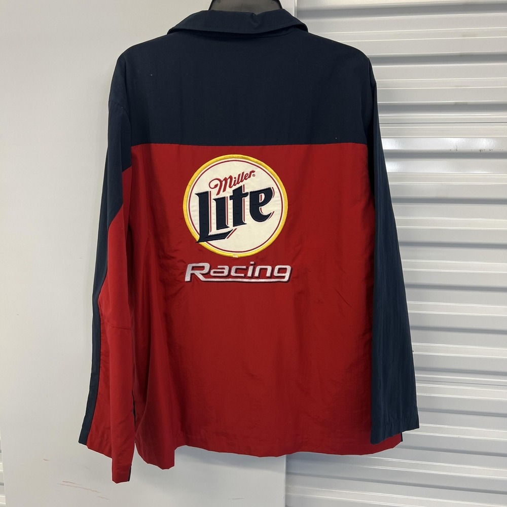 Vintage Rusty Wallace‎ 2 Miller Lite Racing Jacket Mens M Blue Red NASCAR Chase - Picture 4 of 16